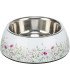 Bol de acero inoxidable con motivo floral, resistente y fácil de limpiar