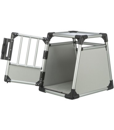 Transportín de aluminio con seguridad y ventilación perfecta