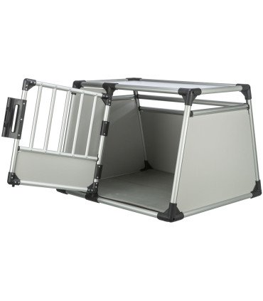 Transportín de aluminio con protección segura y ventilación