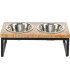 Set de comederos de madera y metal